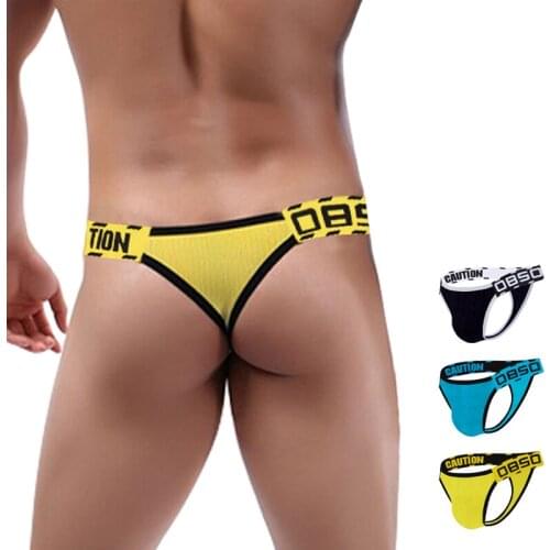 3 Colors Sexy Underwear Men Briefs Cotton Bikini Jockstrap Breathable Mens Panties Soft Low Waist Underpants Slip Homme BS3109