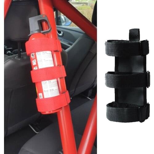 High Quality Oxford Fire Extinguisher Holder Belt For Jeep Wrangler TJ JK JL 97-18 Car Accessories Auto Roll Bar Mount Straps