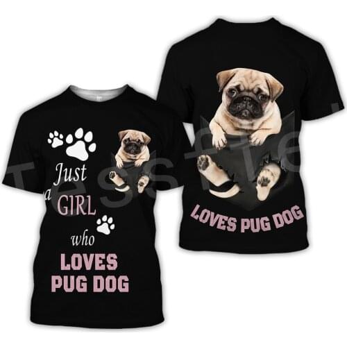 Tessffel Animal Pug Dog Pet Funny Causal New Fashion Harajuku Unisex 3DfullPrint Short Sleeve Streetwear T-shirts Men Women s-3