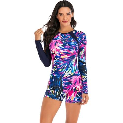 Woman bikini swimsuit 2020 One Piece Gradient Print Patchwork sexy Swimwear Bathing suit women Tankini Swimming suit for women