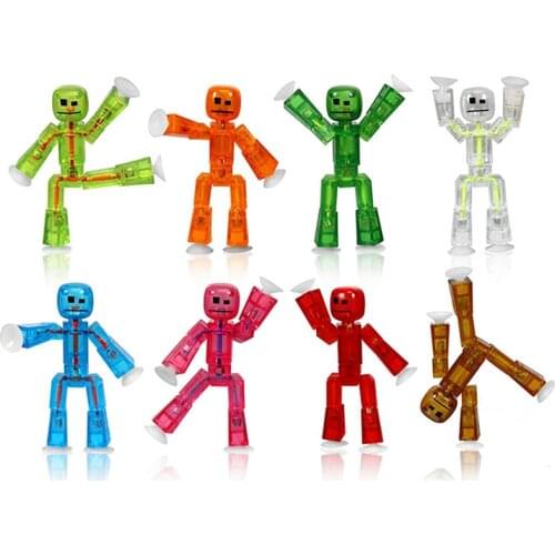 1Pc Cute Sticky Animal Robot Sucker Toy Suction Cup Funny Deformable Stick Bot Little Moster Action Figure Toys