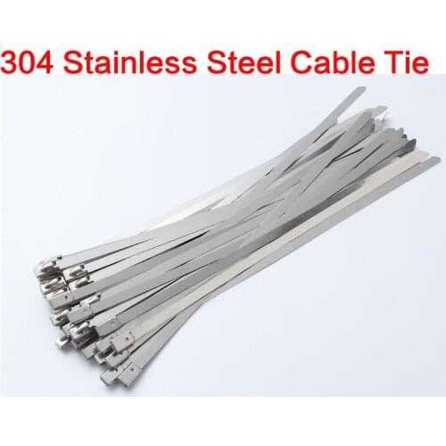 10pcs 304 Stainless Steel Cable Tie Outdoor For Boats Self-locking Multifunction Flame Retardant Metal Cable Zip Ties 4.6mm
