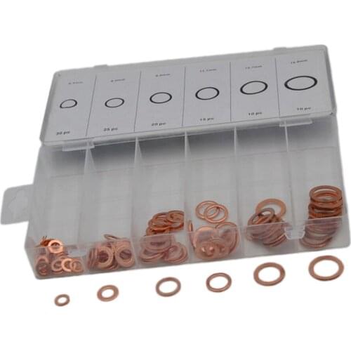 Assortment Of Heavy Duty Copper Washers 110 Pieces Clutch Seal