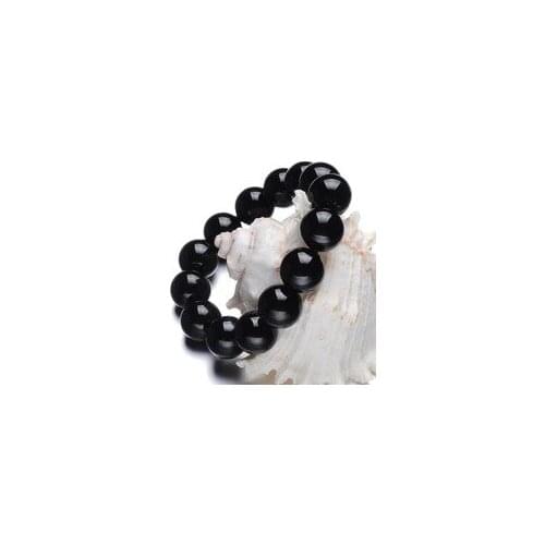 Bracelet Bangle Jade Agate Jewelry Natural-Black Round for Men Women Beads Strand Elastic jade bangle health stone