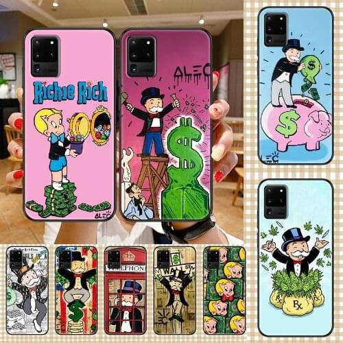 Cartoon Game Dollar Monopoly Phone case For Samsung Galaxy Note 4 8 9 10 20 S8 S9 S10 S10E S20 Plus UITRA Ultra black silicone