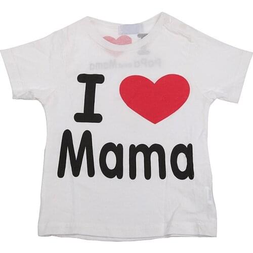 Baby I Love Papa Mama T-shirt Boys Girls Black White Short Sleeve T-shirts Infant Kids Fashion Casual Letter Clothing NBB0080