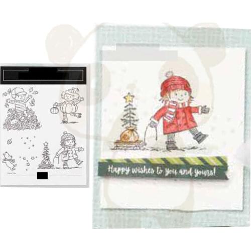 CHILD Flowers Stamps and Dies Stencils for Decor New Stamps and Dies 2021 Metal Die Cutters for Scrapbooking Christmas Stamping