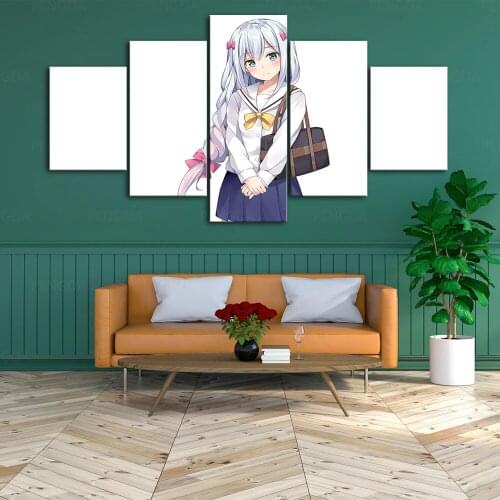 Home Decoration Wall Art Prints 5 Panel Pictures Modular Anime Poster Eromanga Sensei Painting Cuadros On Canvas For Living Room