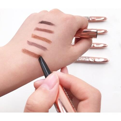 Double-end Automatic Eyebrow Pencil Waterproof Natural Long Lasting Black Brown Pigments Rotatable Eye Cosmetic