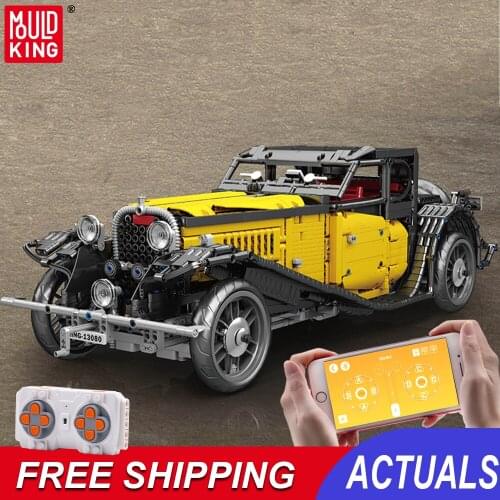 Mould King High-Tech Building Blocks Moc Vintage Car Assembly Bricks Car Model Block Assembling Educational Toys For Kids Gifts