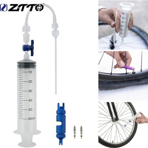 MTB Mountain Road Bicycle Bike Tubeless Sealant Injector With Multifunctional Valve Cap Valve Core Tool For Bike Tubeless Tire