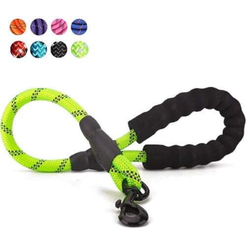 Short Dog Leash Rope 2FT, Strong Mountain Climbing Lead, Reflective Training Leashes with Carabiner for Large and Extra Larg