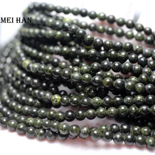 Meihan (5strand/set) natural Russian serpentine 4.5mm smooth round loose beads for jewelry making design fashion stone