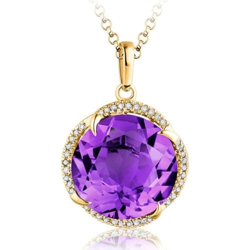 MOONROCY Gold Color Chokers Pendant Necklace Purple Crystal for Women Girls Dropshipping Vintage Jewelry Wholesale Gift