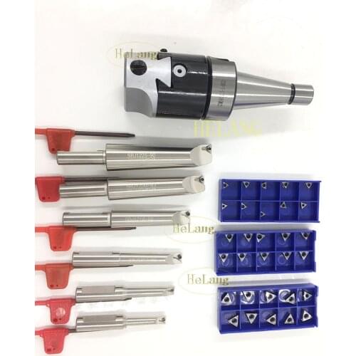 New NT30 Arbor & F1 -12 50mm boring head & shank 12mm 6pcs borng bars + 10pcs carbide inserts