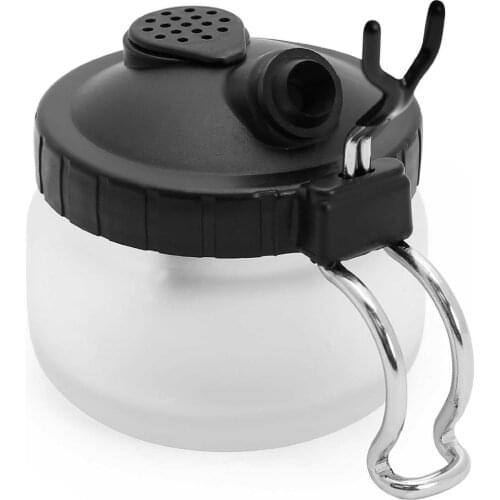 OPHIR Airbrush Glass Container & Hanger Holder & Spare Lips Filter Element for Cleaning Pot Jar Bottles Spray Gun Tool#AC009