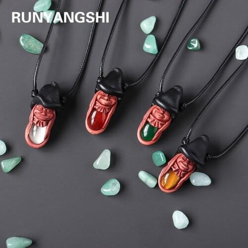 1PC Nordic elf 12 constellation lucky gem pendant Natural Crystal Healing Reiky Stone Necklace Jewelry