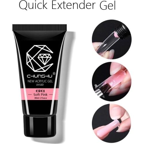 Hot Nail Poly Extension Gel 30ml Camouflage Color Quick Dry Poly Crystal Gel UV Builder Gel Nail Art Extend Nail Hard Jelly Gel