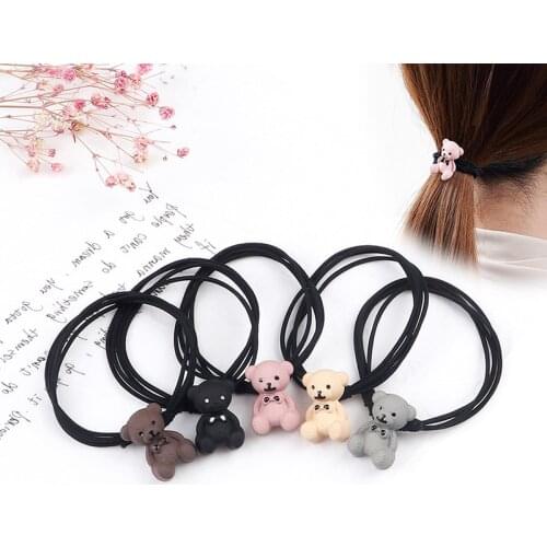 Cartoon Bear Headband Cute Hair Bands for Kids Girls Elastic Rubber Band Women Children Hair Accessories Scrunchies Gift Holder