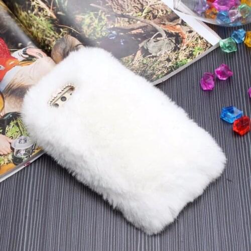 For Huawei Honor 9 Luxury Warm Rabbit Fur Fluffy Plush Coque Case for Honor 9 Hairy Diamond Bowknot Soft TPU Fundas Shell Cover