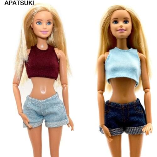 Sleeveless Shirts Short Tank Crop Tops For Barbie Doll Clothes Fashion Outfits Dolls Accessories For 1/6 BJD Dollhouse Kids Toy