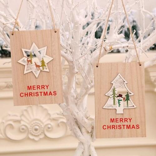 Christmas Wooden Door Hanging Shopping Mall Store Christmas Welcome Board Decoration Supplies home decore car ornament