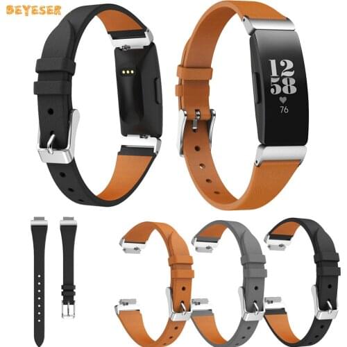 Leather Strap Replacement Watchband For Fitbit Inspire HR Smartwatch Band Fashion Luxury Wristband Bracelet Watch Accessories