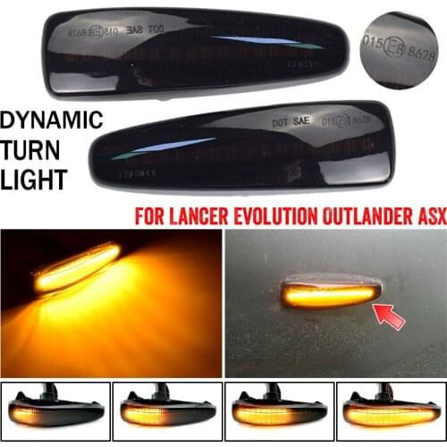 2pcs For Mistubishi Outlander Sport Mirage Sport Lancer Evolution X LED Dynamic Side Marker Turn Signal Lights 8351A001