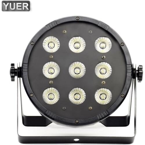 4Pcs/Lot 9x10W 4IN1 RGBW LED Stage Effect Light Wash Strobe LED Flat Par Light With DMX512 Sound Music Party Disco DJ Equipment