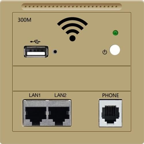 300Mbps Wireless Access Point in Wall WiFi Router Repeater in door 86 Panel USB2.0 Client+AP 802.11n 10/100M WAN LAN 220V/POE