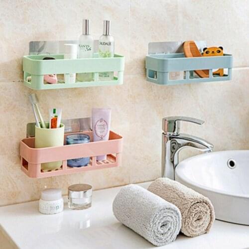Triangular Rectangle Strong Seamless Stickers Bathroom Racks Kitchen Wall-mounted Drain Storage Rack Bathroom Storage Rack