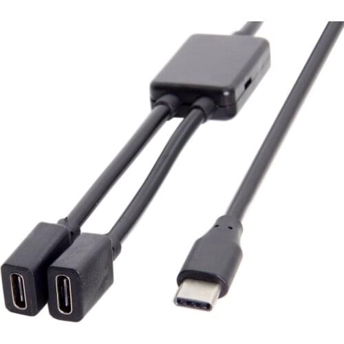 Type-C to Dual Ports USB-C Female Hub Cable For Laptop PC & Mouse & Flash Disk