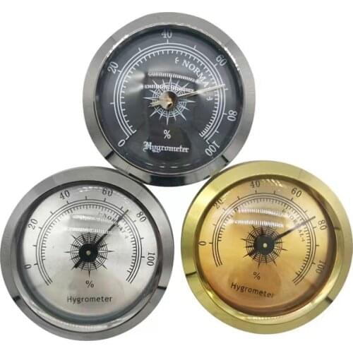 46mm Precision Cigar Hygrometer Precision Mini Portable Mechanical Hygrometer Cigar Box Hygrometer Accessories
