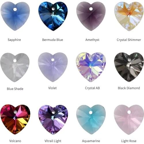 XiChuan High Quality Pointback Charming Heart Shape Crystal Pendant Rhinestone K9 Glass Loose Stones for DIY Earring Necklace