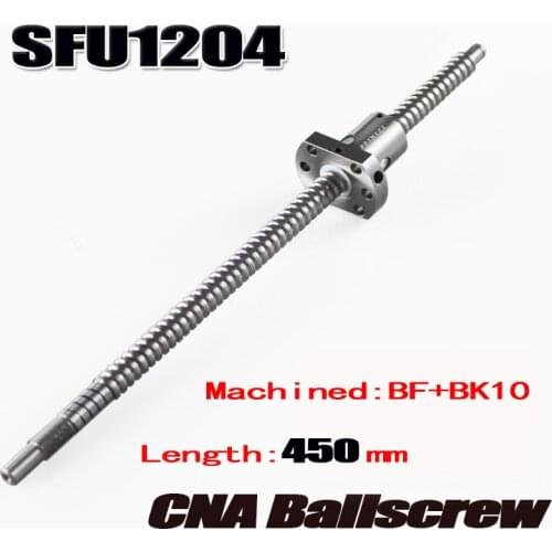 1pcs Ball screw SFU1204 450mm+ 1pcs RM1204 Ballscrew Ball nut with standard processing for BK10 / BF10 Free Shipping
