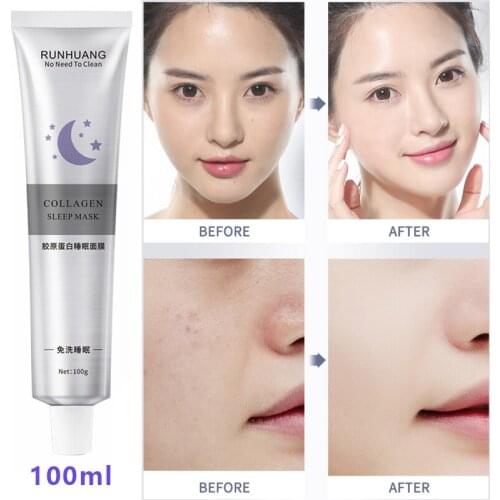 100ml Sleeping Mask Korea Collagen Cosmetic Sleeping Mask All Night Moisture Sleep Mask Wash Free Repair Purifies Skin Face Care