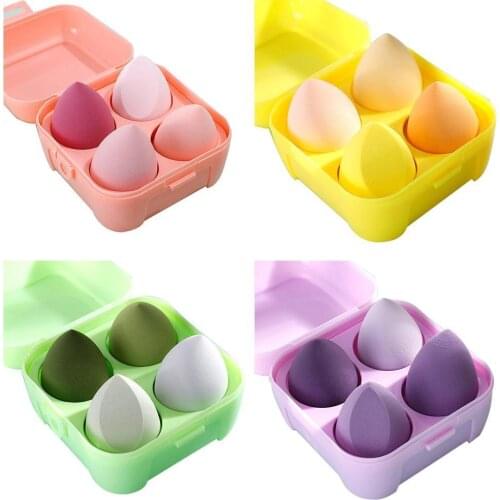 4pcs 2021 New Beauty Egg Set Gourd Water Drop Puff Makeup Puff Set Colorful Cushion Cosmestic Sponge Egg Tool Wet and Dry Use