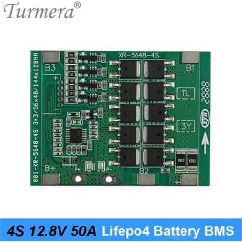 4S 50A 12.8V 14.4V 32650 32700 Lifepo4 Battery BMS Board for Solar Panel or Electric Boat Uninterrupted Power Supply 12V