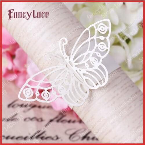 50pcs Butterfly Paper Napkin Rings for Wedding Party decoration Wedding Favors Wedding Table Decoration 20 Colors can be chose