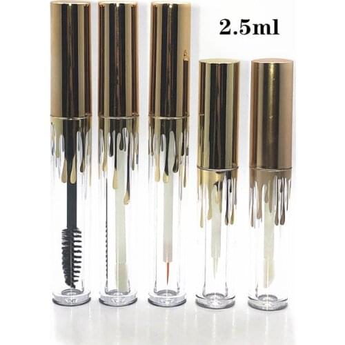 50PCS High-Grade Empty Lip Gloss/Glaze Tube Gold Water Droplets Lip Eyelash Bottle Mascara Tube Packing Container 3.5ml
