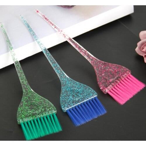70% Hot Sale Hairdressing Hair Dye Tint Coloring Bush with Transparent Glitter Decor Handle