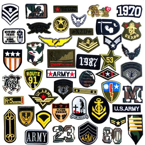 U.S.ARMY Iron-On Patches Cloth Mend Decorate Clothes Apparel Sewing Decoration Applique Badges 1987 1973 1970