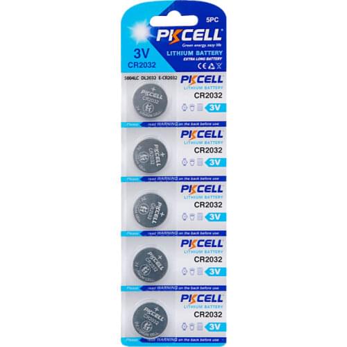 5Pcs PKCELL CR2032 CR 2032 Battery 3V Lithium Battery For Watch computer Remote Control Calculator button cell coin battery