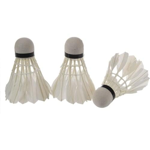 White Goose Feather Badminton Shuttlecock 3pcs W Carboard Cylinder