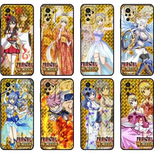 Black tpu Case For Xiaomi Redmi 9T Case Redmi Note 9T Note 10 5G 4G Pro 10S Case Japanese Anime Fairy Tail