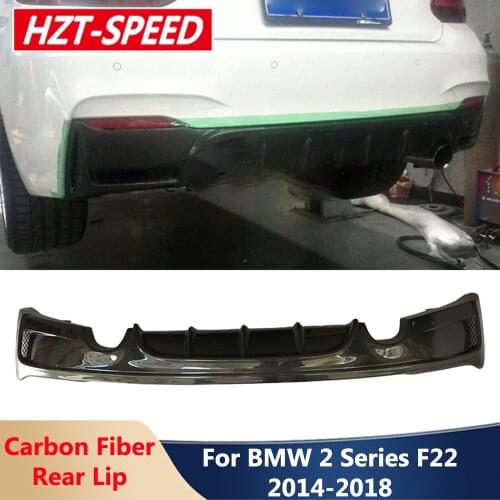 Real Carbon Fiber Rear Bumper Lip Spoiler Diffuser Car Body Kits For BMW 2 Series F22 M Style Car M235i M240i 2014-2018 Modify