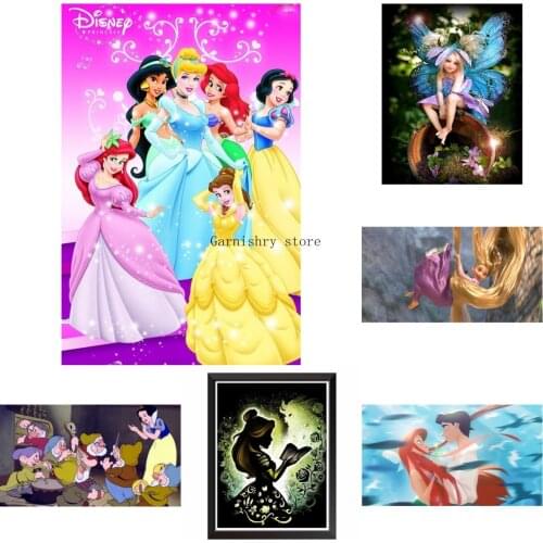 Diy 5D Cross Stitch Kits Diamond Painting Disney Diamond Embroidery Full Mosaic Home Decor Long Hair Princess Snow White