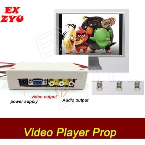 EXZYU Video player metal button version Room Escape real life press buttons to play videos the chamber room