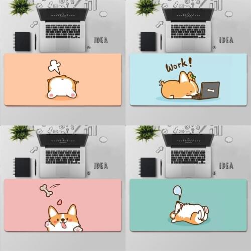 Gaming Mouse Pad Large Mouse Pad PC Gamer Computer Mouse Mat Big Mousepad Keyboard Desk Mat Kawaii Welsh Corgi XXL Mause Pad