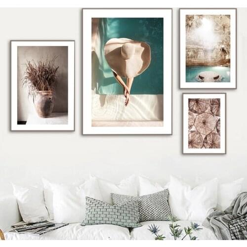 Reeds Color Leaf Pattern Abstract Nordic Poster Green Screen Nature Print Minimalist Painting Scandinavian Abstract Beautiful